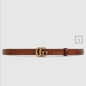 Brown and Gold Gucci GG Belt - Size XS